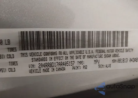 2010 Chrysler Town & Country Touring Plus from USA, damaged, VIN 2A4RR8D17AR405157